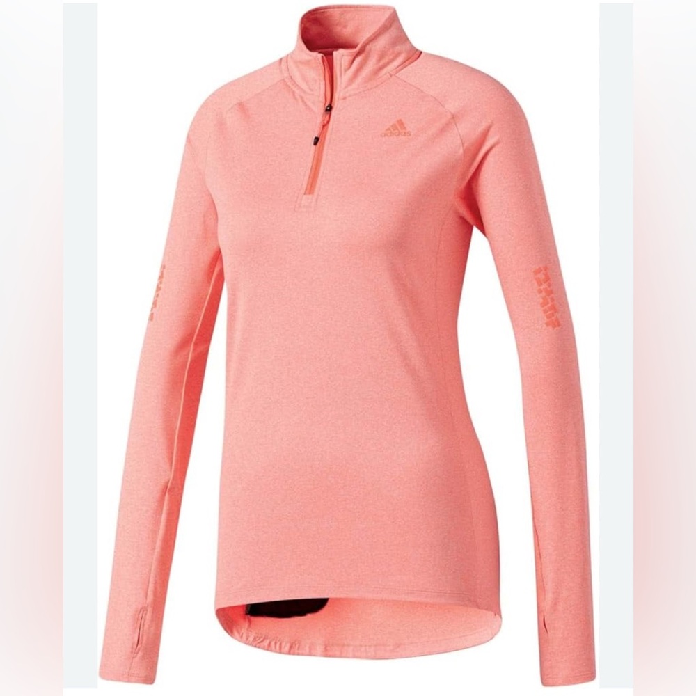 NWOT Adidas Climalite Running Women's Peach Long Sleeve Top Small